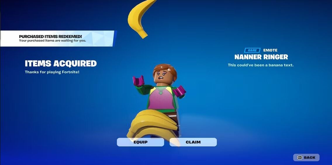 Fortnite: Código emote Banana e como obtê-lo gratuitamente