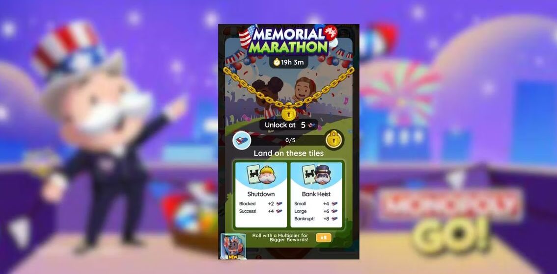 Monopoly GO: recompensas e marcos da Memorial Marathon